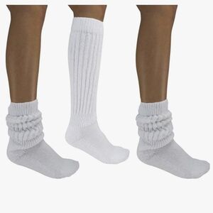 One Pair White Slouch Socks Long Socks - Worn Once